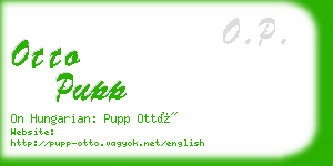 otto pupp business card